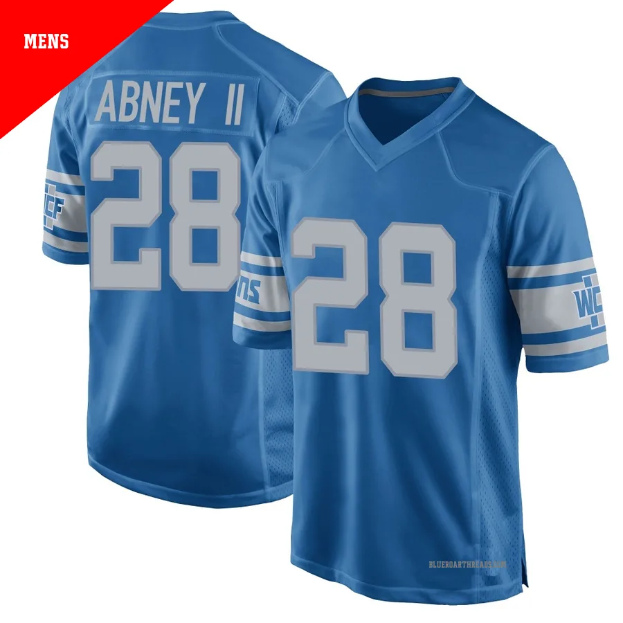 Men's Keith Abney II ＃28 Detroit Lions Blue Game Throwback Vapor Untouchable Jersey