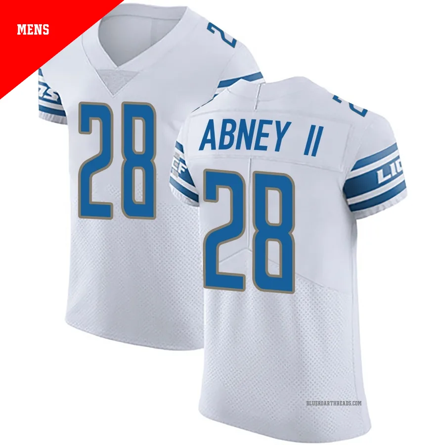 Men's Keith Abney II ＃28 Detroit Lions White Elite Vapor Untouchable Jersey