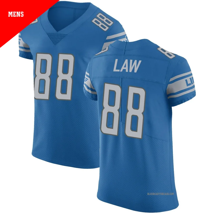 Men's Kendrick Law ＃88 Detroit Lions Blue Elite Team Color Vapor Untouchable Jersey