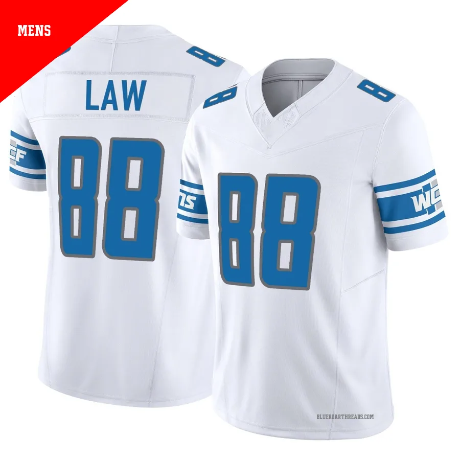 Men's Kendrick Law ＃88 Detroit Lions White Limited Vapor F.U.S.E. Jersey