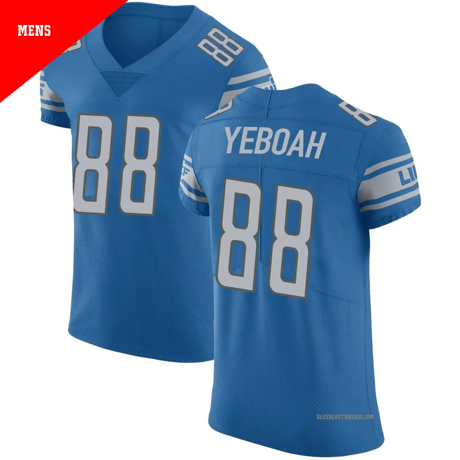 Men's Kenny Yeboah ＃88 Detroit Lions Blue Elite Team Color Vapor Untouchable Jersey