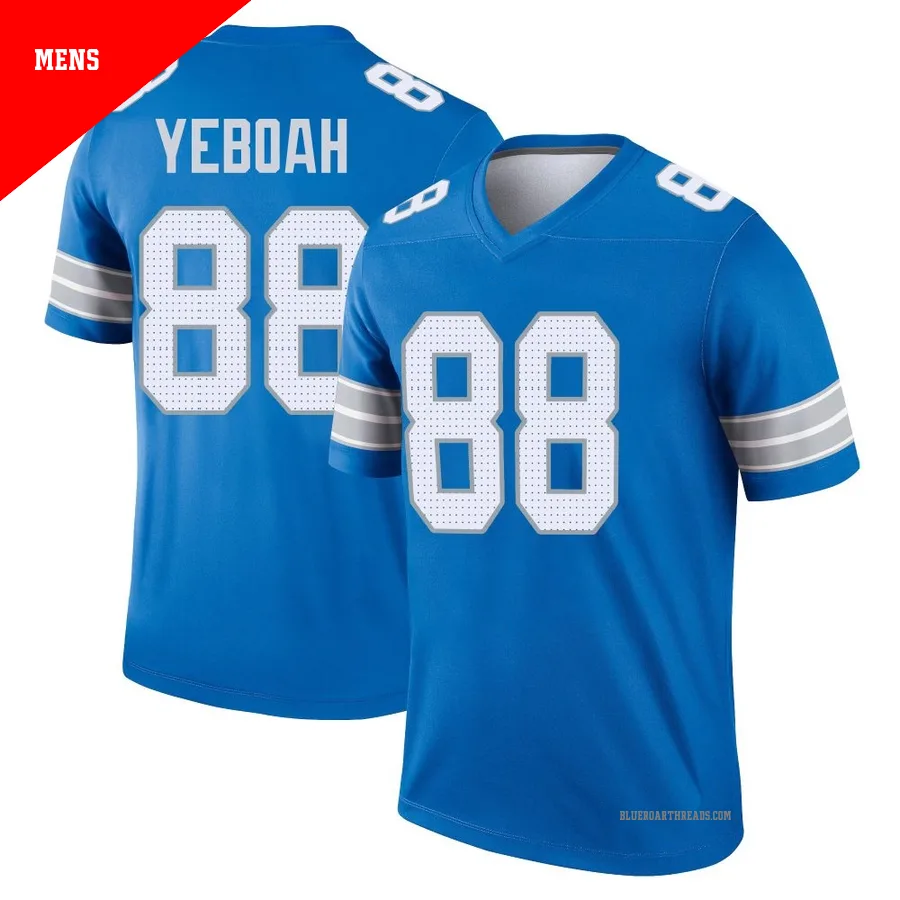 Men's Kenny Yeboah ＃88 Detroit Lions Blue Legend 2nd Jersey