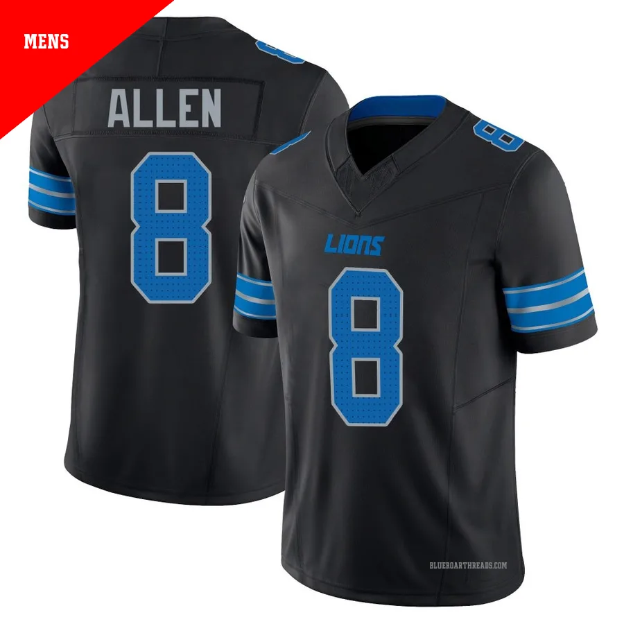 Men's Kyle Allen ＃8 Detroit Lions Black Limited Alternate Vapor F.U.S.E. 2nd Jersey