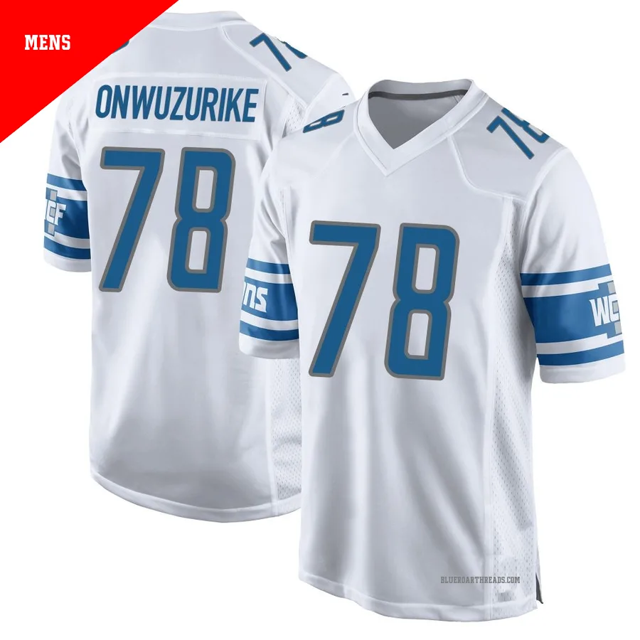 Men's Levi Onwuzurike ＃78 Detroit Lions White Game Jersey