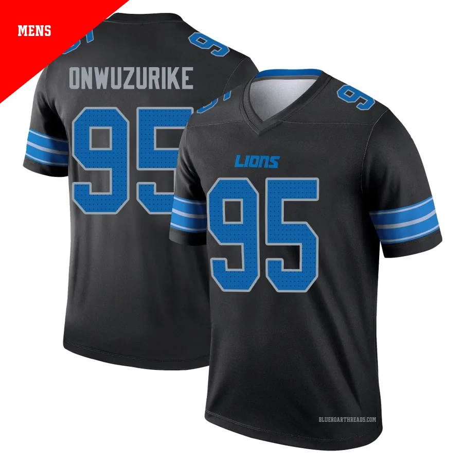 Men's Levi Onwuzurike ＃95 Detroit Lions Black Legend Jersey