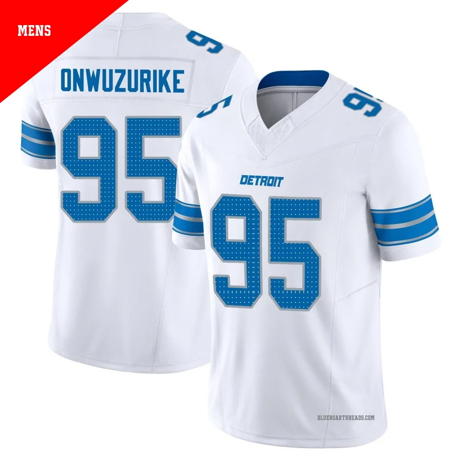 Men's Levi Onwuzurike ＃95 Detroit Lions White Limited Vapor F.U.S.E. 2nd Jersey