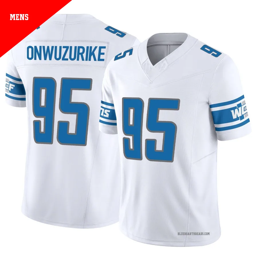 Men's Levi Onwuzurike ＃95 Detroit Lions White Limited Vapor F.U.S.E. Jersey