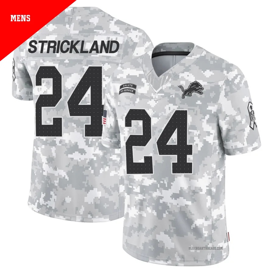 Men's Loren Strickland ＃24 Detroit Lions Arctic Camo Limited 2024 Salute to Service Jersey
