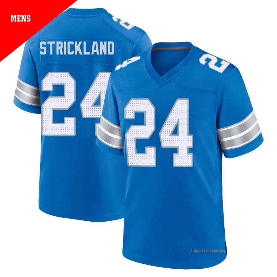 Men's Loren Strickland ＃24 Detroit Lions Blue Game 2nd Jersey