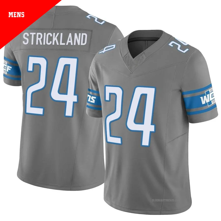 Men's Loren Strickland ＃24 Detroit Lions Limited Silver Vapor F.U.S.E. Jersey