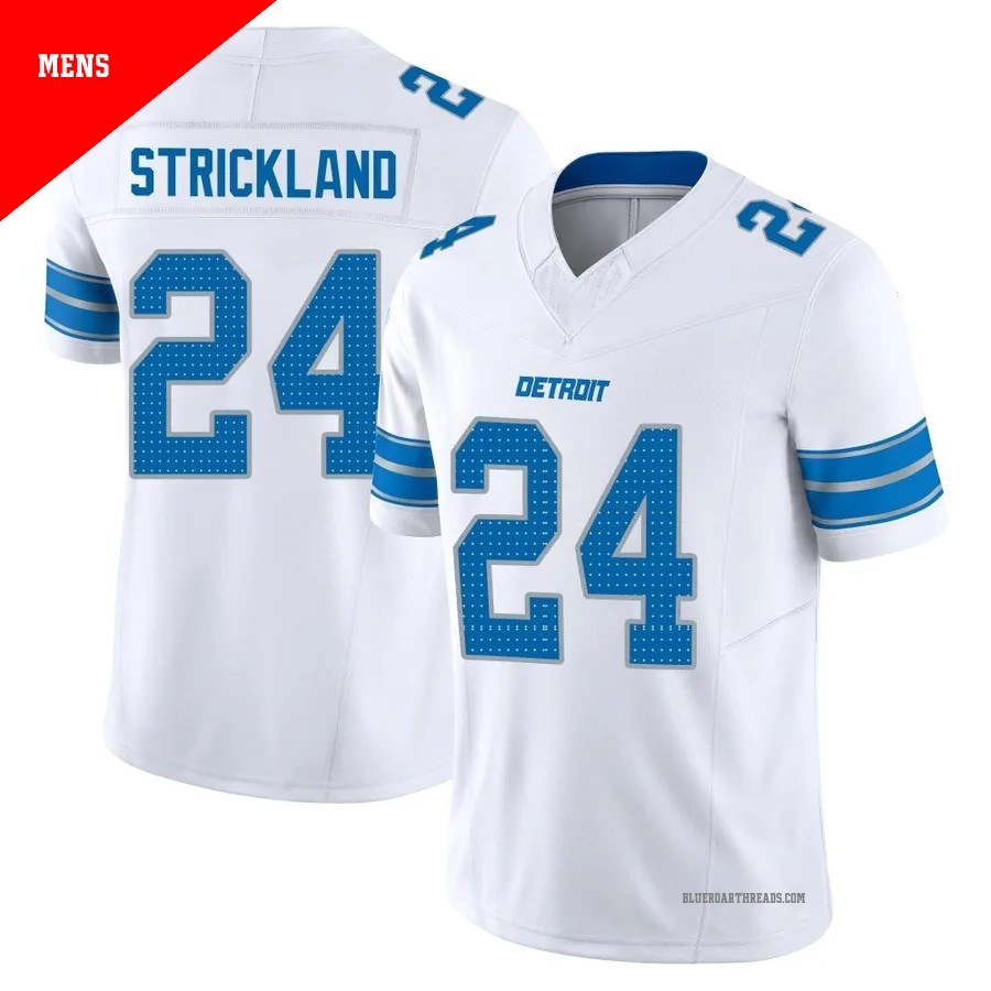 Men's Loren Strickland ＃24 Detroit Lions White Limited Vapor F.U.S.E. 2nd Jersey