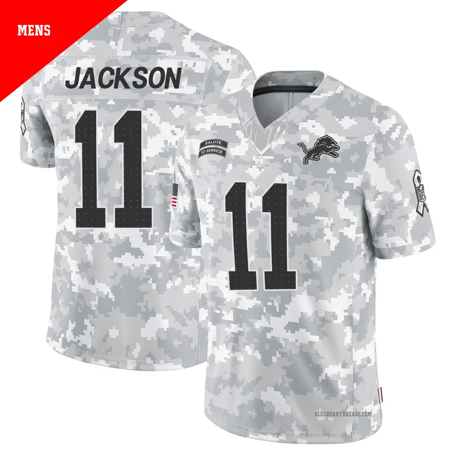 Men's Lucky Jackson ＃11 Detroit Lions Arctic Camo Limited 2024 Salute to Service Jersey