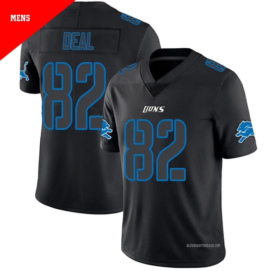 Men's Luke Deal ＃82 Detroit Lions Black Impact Limited Jersey
