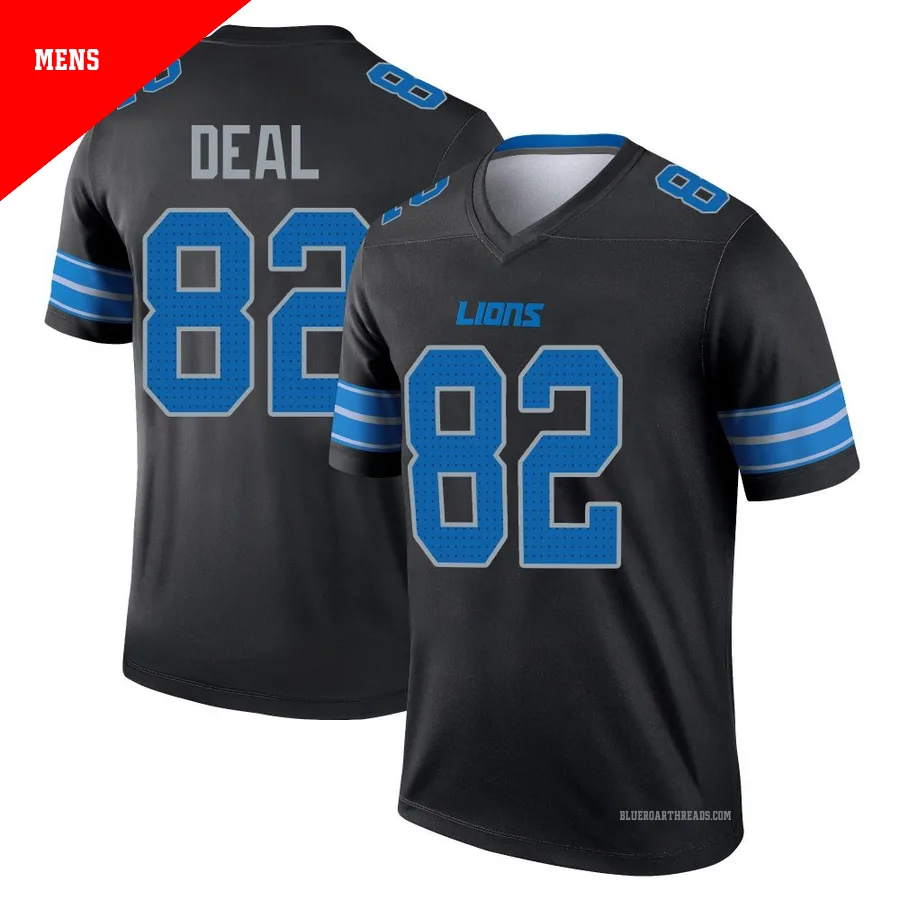 Men's Luke Deal ＃82 Detroit Lions Black Legend Jersey