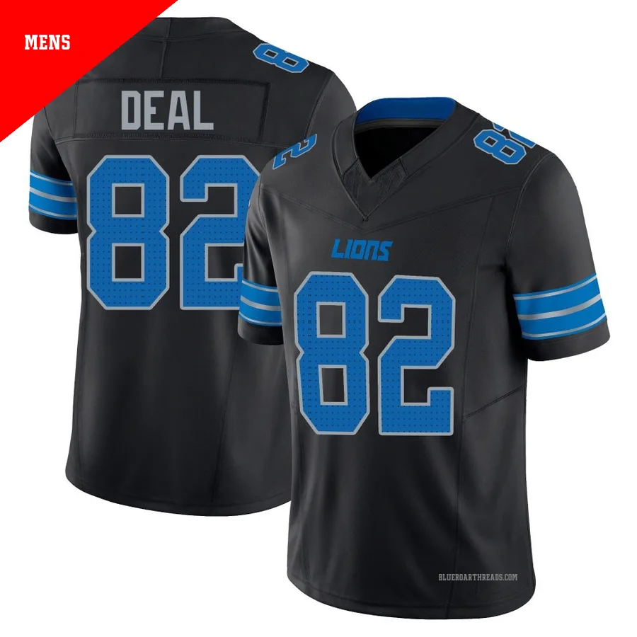 Men's Luke Deal ＃82 Detroit Lions Black Limited Alternate Vapor F.U.S.E. 2nd Jersey
