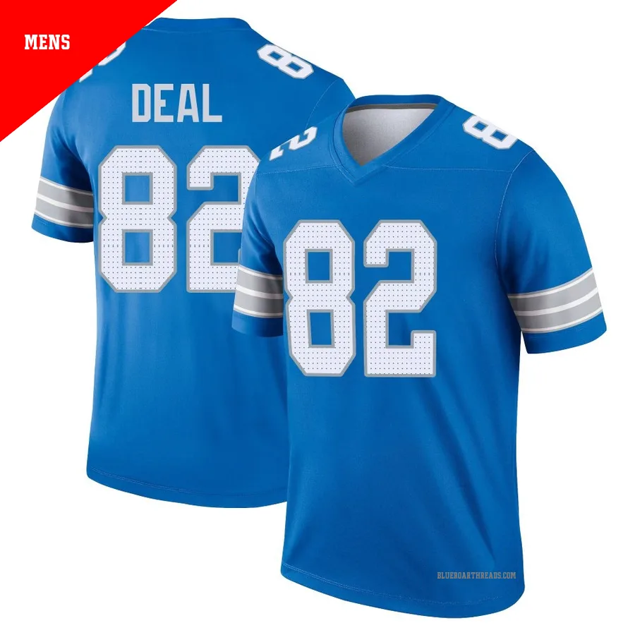 Men's Luke Deal ＃82 Detroit Lions Blue Legend 2nd Jersey