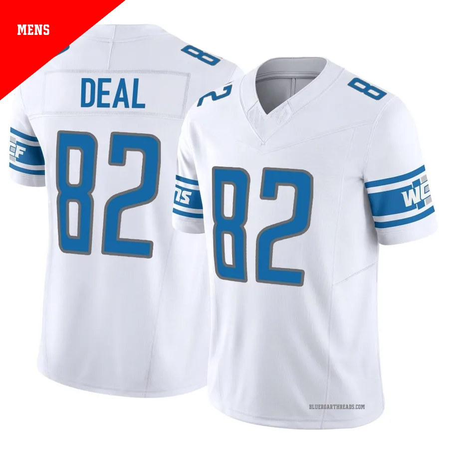 Men's Luke Deal ＃82 Detroit Lions White Limited Vapor F.U.S.E. Jersey
