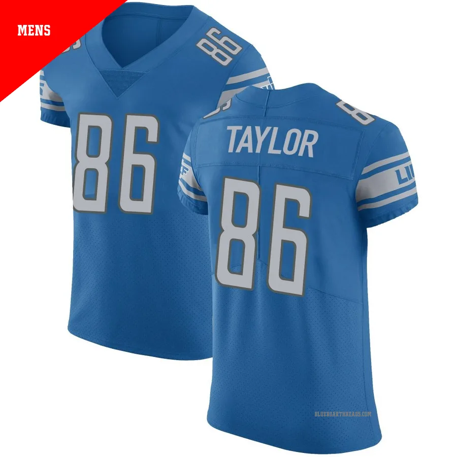 Men's Malik Taylor ＃86 Detroit Lions Blue Elite Team Color Vapor Untouchable Jersey