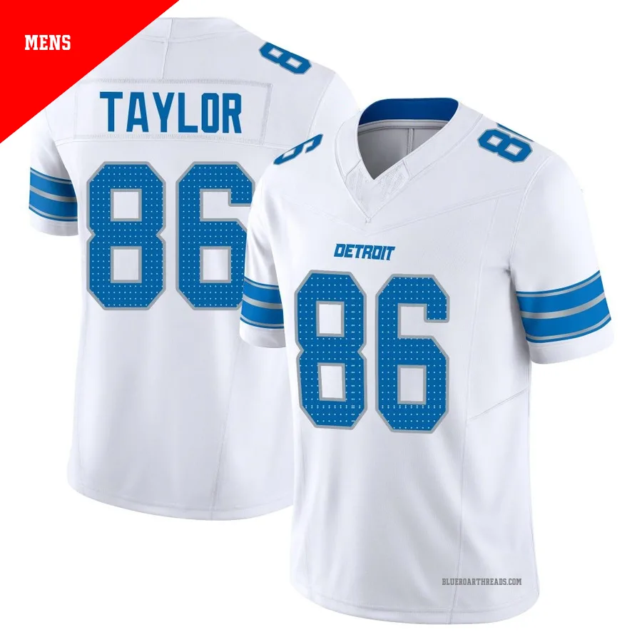 Men's Malik Taylor ＃86 Detroit Lions White Limited Vapor F.U.S.E. 2nd Jersey