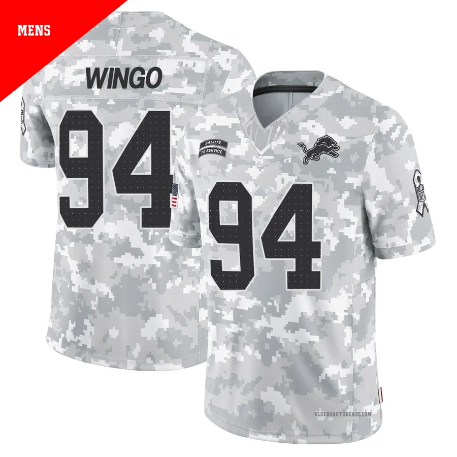 Men's Mekhi Wingo ＃94 Detroit Lions Arctic Camo Limited 2024 Salute to Service Jersey