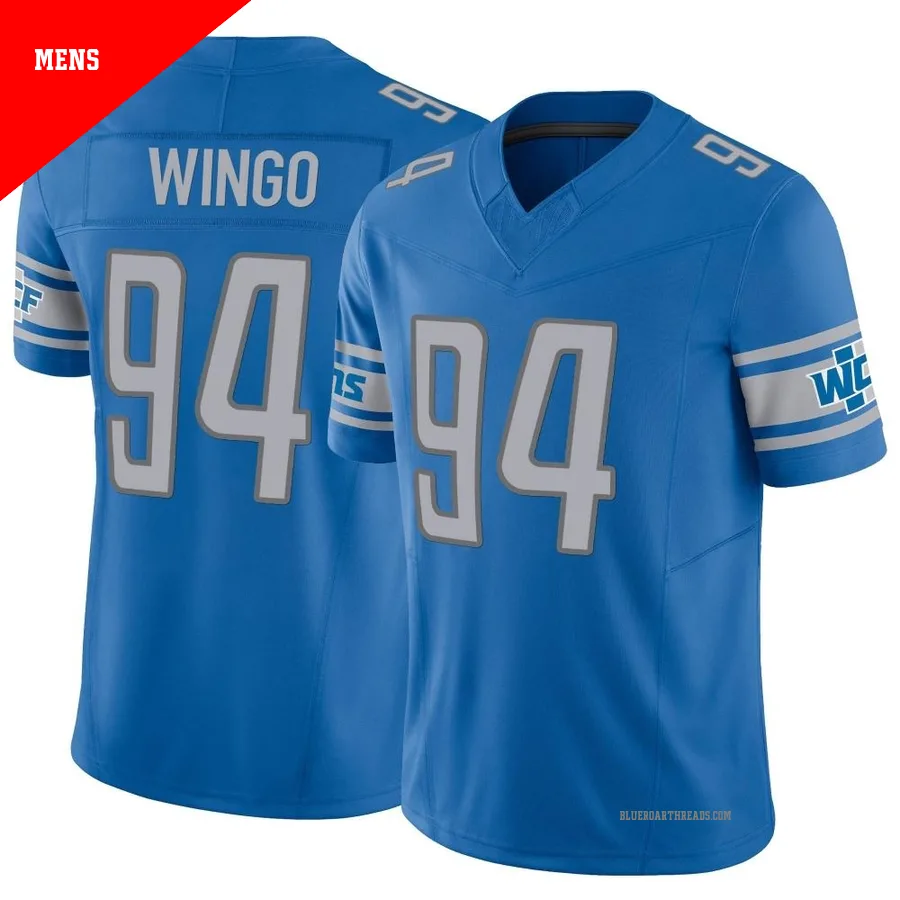 Men's Mekhi Wingo ＃94 Detroit Lions Blue Limited Vapor F.U.S.E. Jersey