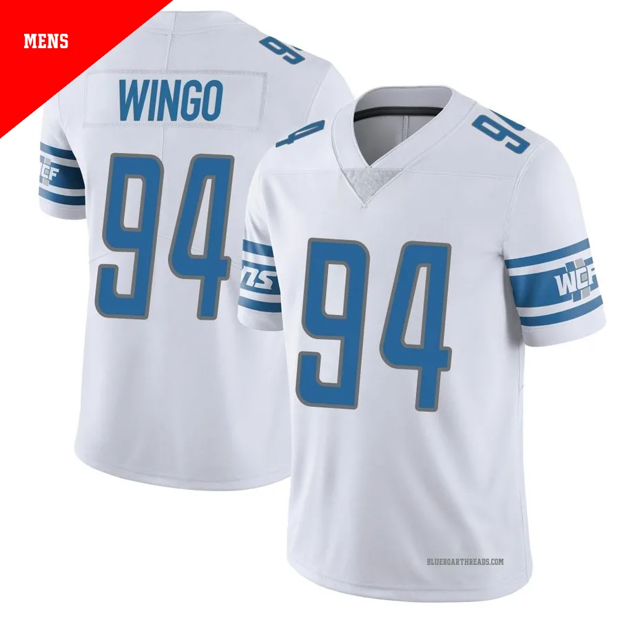Men's Mekhi Wingo ＃94 Detroit Lions White Limited Vapor Untouchable Jersey