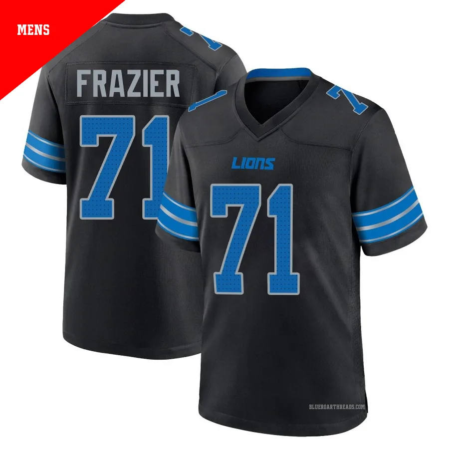 Men's Miles Frazier ＃71 Detroit Lions Black Game Alternate 2nd Jersey