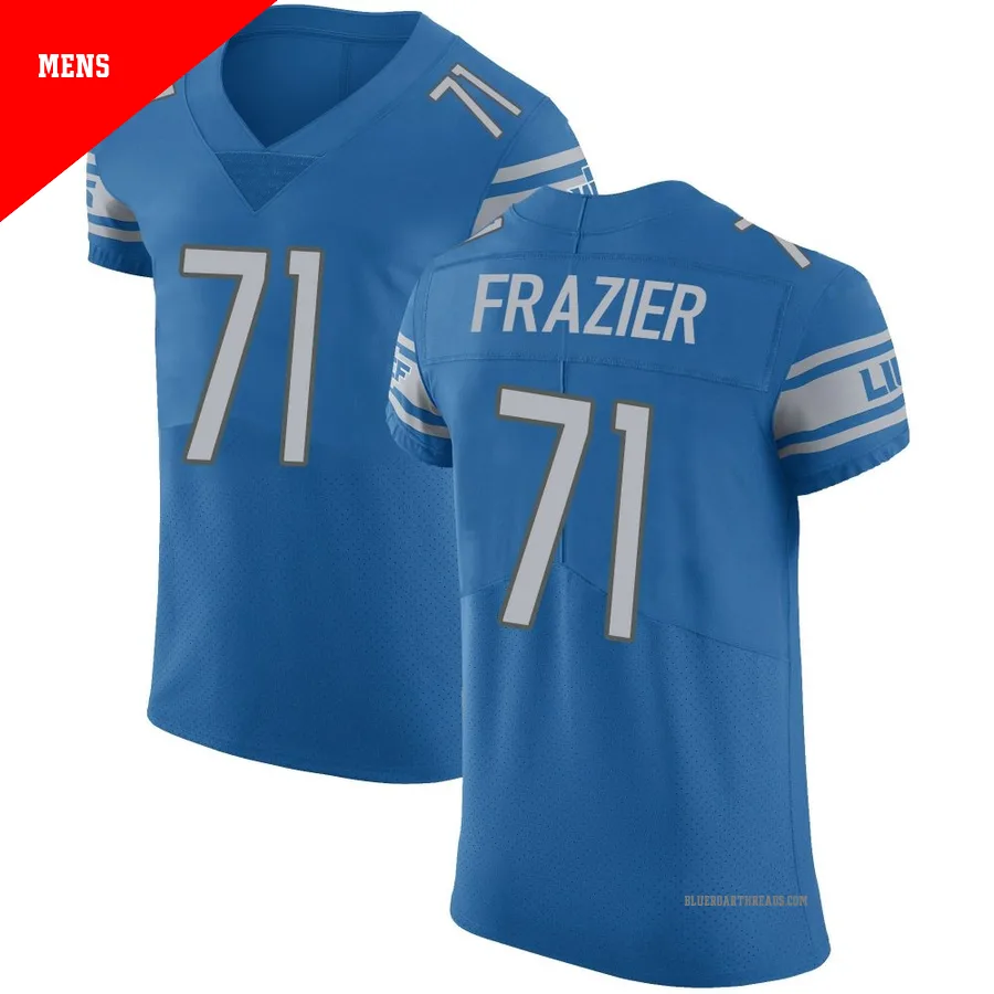 Men's Miles Frazier ＃71 Detroit Lions Blue Elite Team Color Vapor Untouchable Jersey