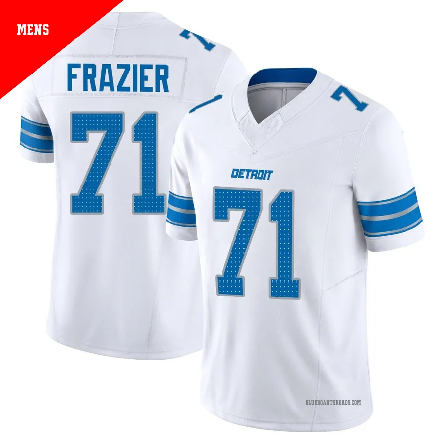Men's Miles Frazier ＃71 Detroit Lions White Limited Vapor F.U.S.E. 2nd Jersey