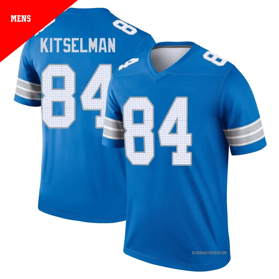 Men's Miles Kitselman ＃84 Detroit Lions Blue Legend 2nd Jersey