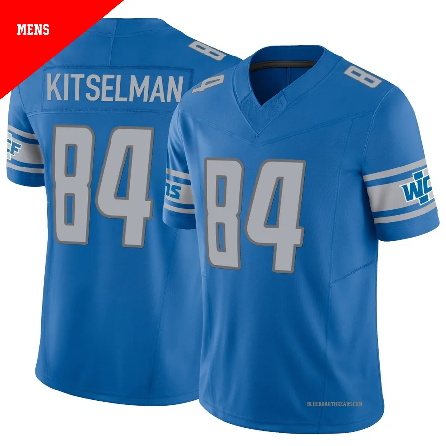 Men's Miles Kitselman ＃84 Detroit Lions Blue Limited Vapor F.U.S.E. Jersey