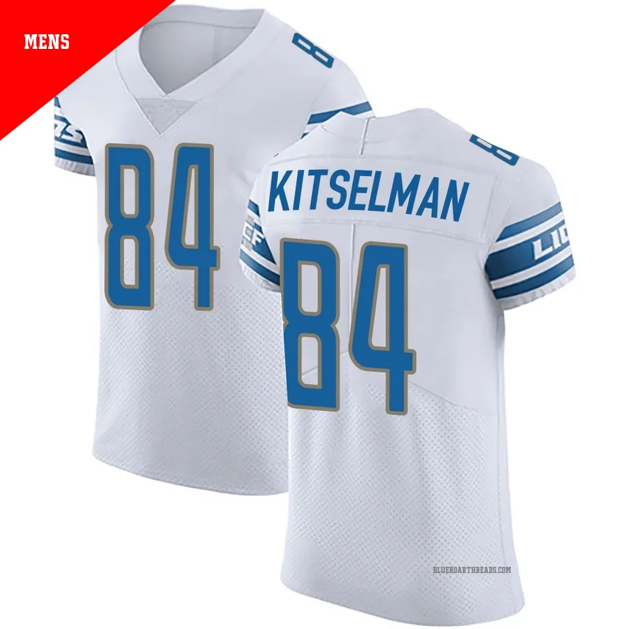 Men's Miles Kitselman ＃84 Detroit Lions White Elite Vapor Untouchable Jersey