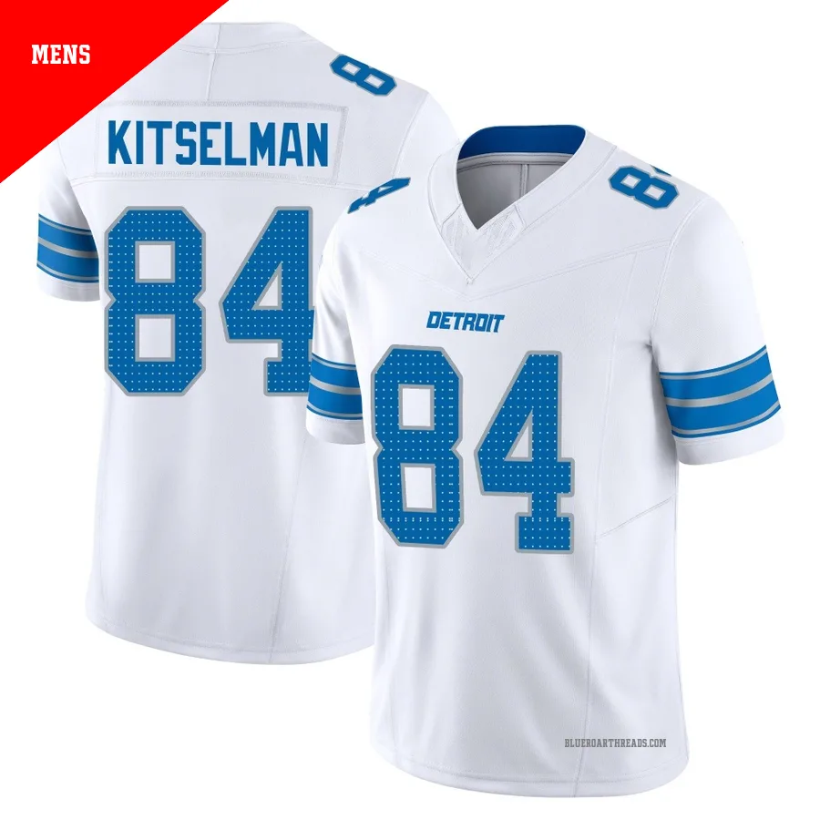 Men's Miles Kitselman ＃84 Detroit Lions White Limited Vapor F.U.S.E. 2nd Jersey