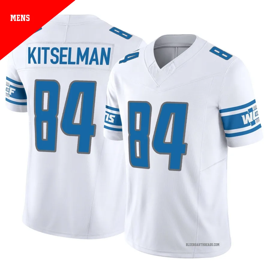 Men's Miles Kitselman ＃84 Detroit Lions White Limited Vapor F.U.S.E. Jersey