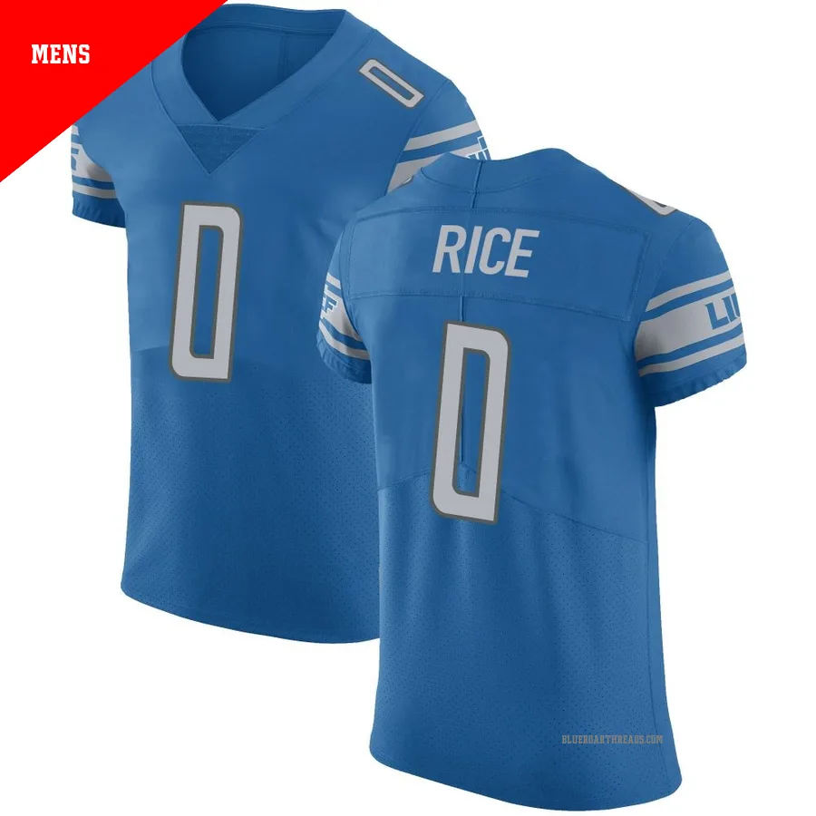 Men's Monty Rice ＃0 Detroit Lions Blue Elite Team Color Vapor Untouchable Jersey