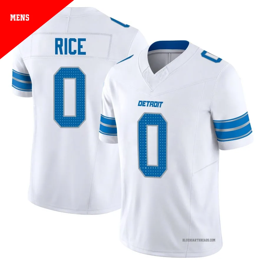 Men's Monty Rice ＃0 Detroit Lions White Limited Vapor F.U.S.E. 2nd Jersey