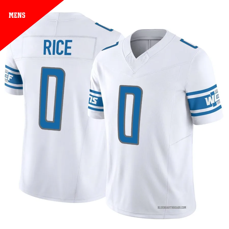 Men's Monty Rice ＃0 Detroit Lions White Limited Vapor F.U.S.E. Jersey