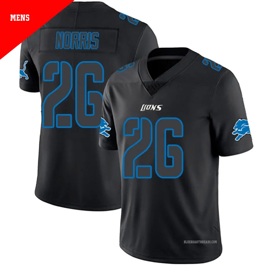 Men's Morice Norris ＃26 Detroit Lions Black Impact Limited Jersey