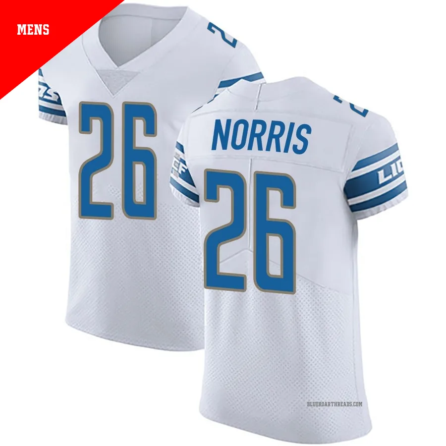 Men's Morice Norris ＃26 Detroit Lions White Elite Vapor Untouchable Jersey