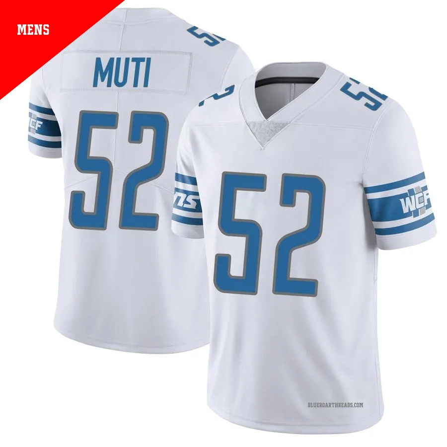 Men's Netane Muti ＃52 Detroit Lions White Limited Vapor Untouchable Jersey
