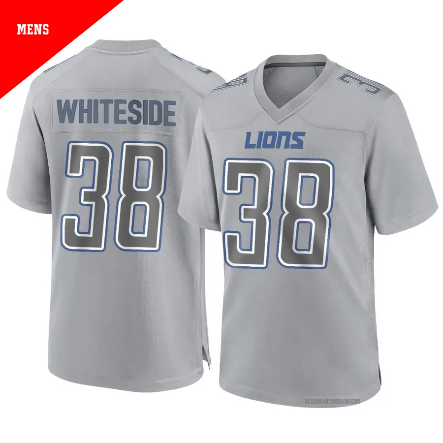 Men's Nick Whiteside ＃38 Detroit Lions Gray Game Atmosphere Fashion Jersey