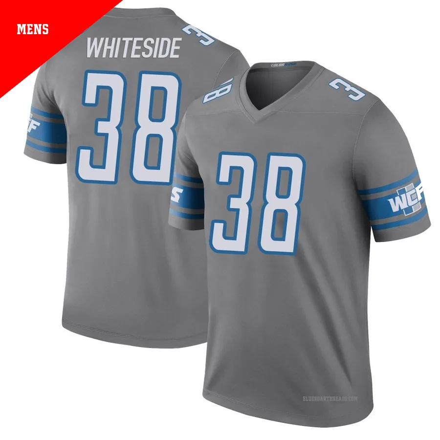 Men's Nick Whiteside ＃38 Detroit Lions Legend Color Rush Steel Jersey