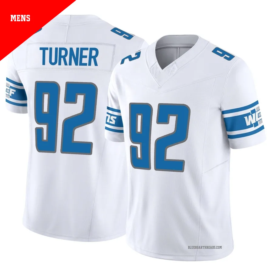 Men's Payton Turner ＃92 Detroit Lions White Limited Vapor F.U.S.E. Jersey