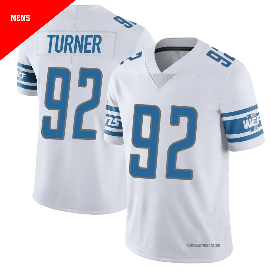 Men's Payton Turner ＃92 Detroit Lions White Limited Vapor Untouchable Jersey