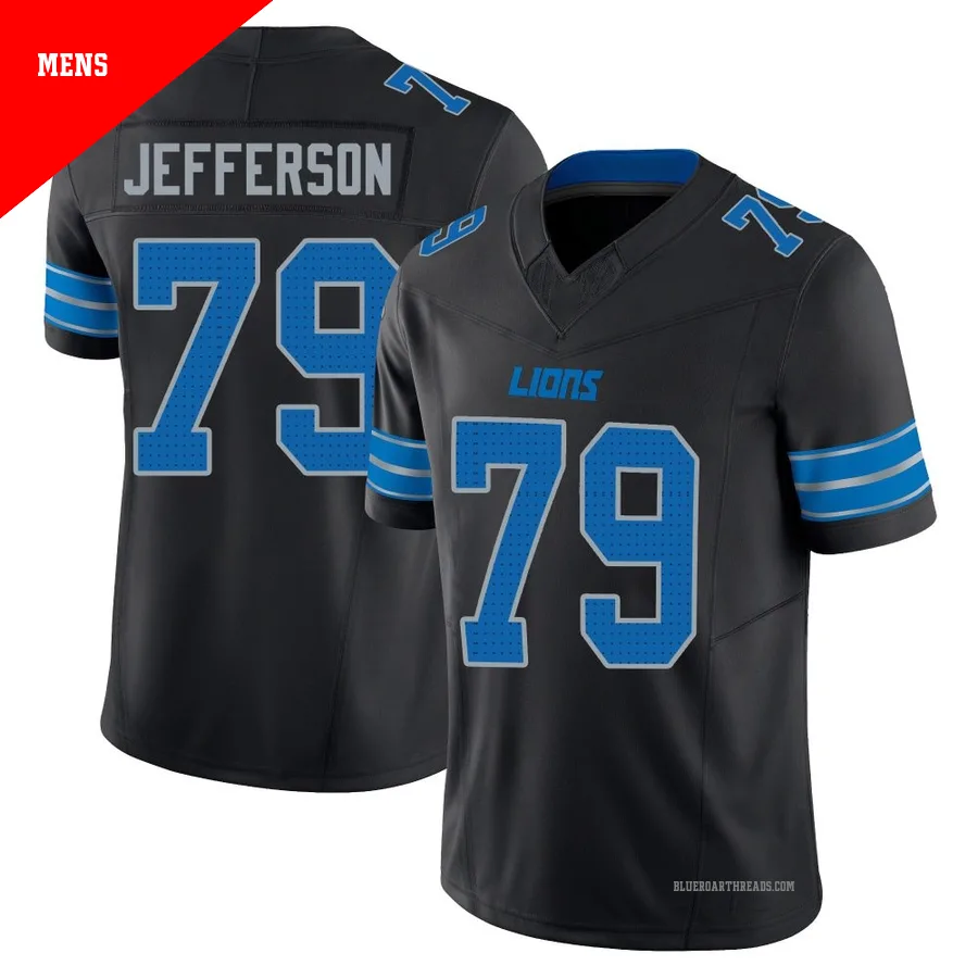 Men's Quinton Jefferson ＃79 Detroit Lions Black Limited Alternate Vapor F.U.S.E. 2nd Jersey