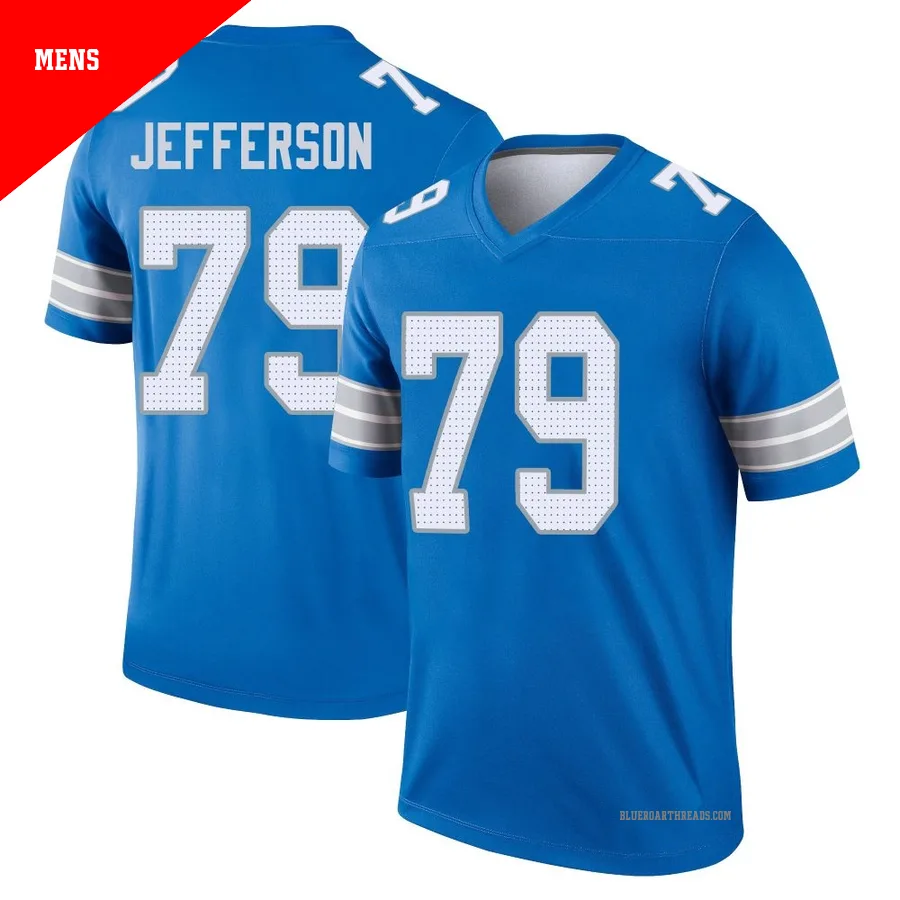 Men's Quinton Jefferson ＃79 Detroit Lions Blue Legend 2nd Jersey