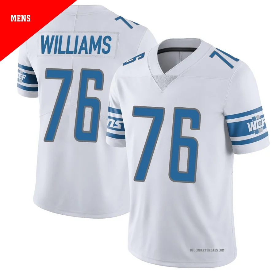Men's Raequan Williams ＃76 Detroit Lions White Limited Vapor Untouchable Jersey