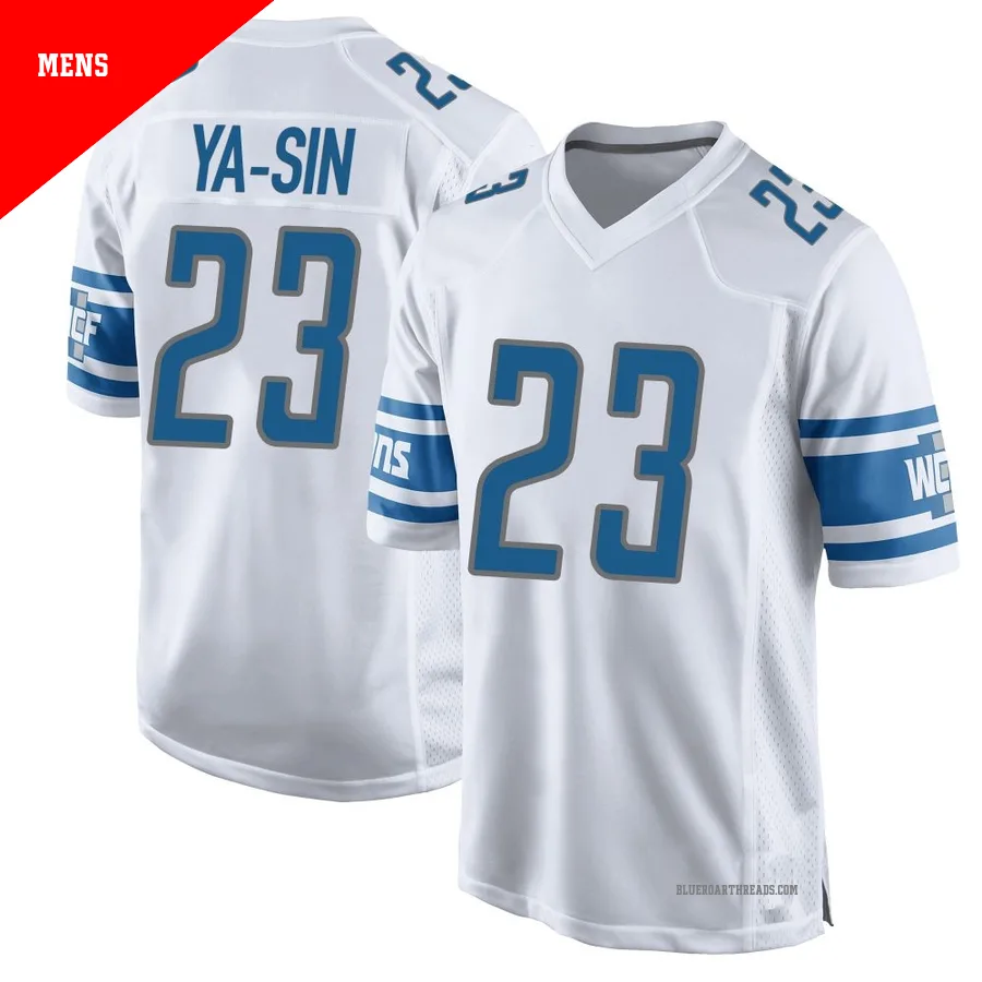 Men's Rock Ya-Sin ＃23 Detroit Lions White Game Jersey