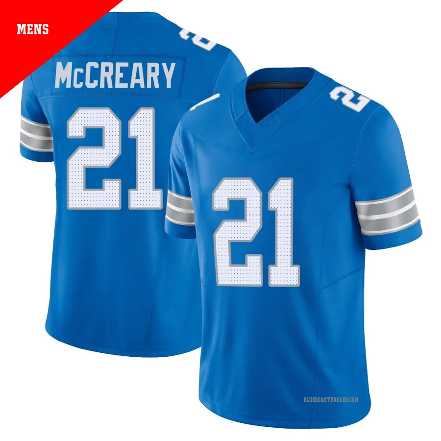 Men's Roger McCreary ＃21 Detroit Lions Blue Limited Vapor F.U.S.E. 2nd Jersey
