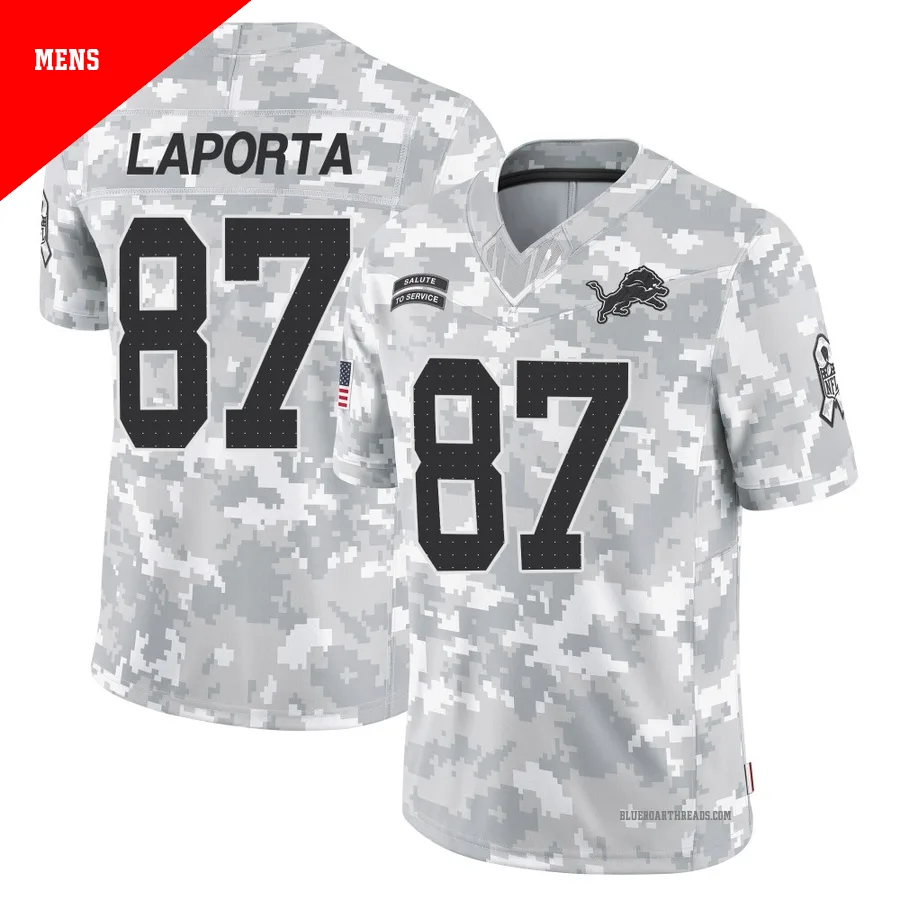 Men's Sam LaPorta ＃87 Detroit Lions Arctic Camo Limited 2024 Salute to Service Jersey